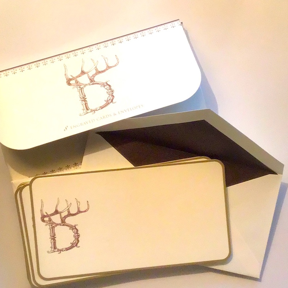 Alexa Pulitzer Stag Engraved Notes letter D New
